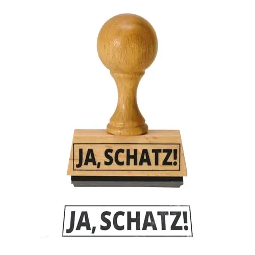 Trendaffe 'Ja, Schatz!' Holzstempel
