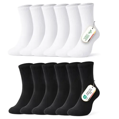 FALARY Damen Herren Business Socken 6 Paar Atmungsaktive Baumwolle Schwarz Weiß