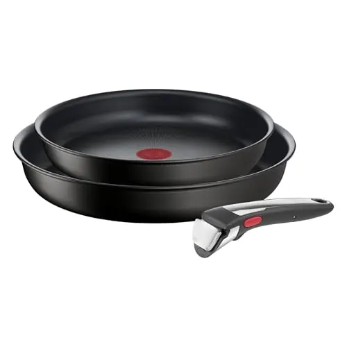 Tefal Ingenio Unlimited On 3-teiliges Pfannenset, abnehmbarer Griff, 24/28 cm, platzsparend, für Induktion
