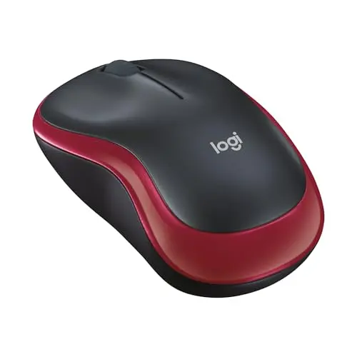 Logitech M185 Kabellose Maus, 2,4 GHz, 1000 DPI, Kompatibel mit PC, Mac und Laptop - Rot