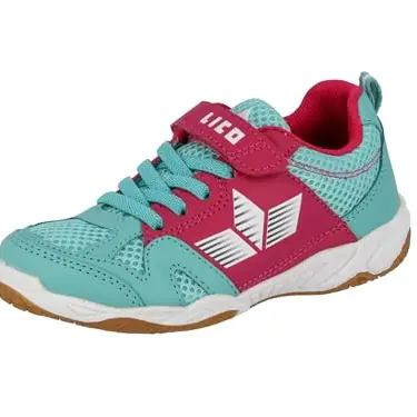 Lico Unisex Kinder Hallenturnschuhe, Türkis/Pink, Größe 38 EU
