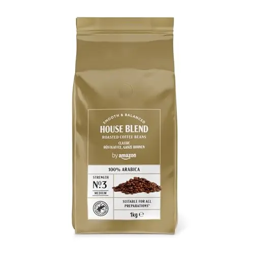 Amazon House Blend Kaffeebohnen, Mittelgeröstet, 1 kg, Rainforest Alliance Zertifiziert