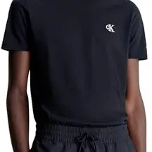 Calvin Klein Herren T-Shirt Kurzarm Slim Fit, Schwarz, M