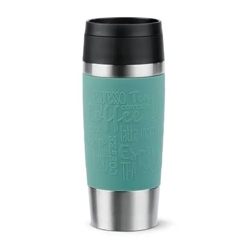 Emsa Travel Mug Classic 0,36 L - Edelstahl, 4h heiß, 8h kalt, 100% dicht, spülmaschinenfest, Petrol