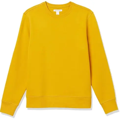 Amazon Essentials Herren Fleece-Sweatshirt Rundhalsausschnitt, Gold, XS
