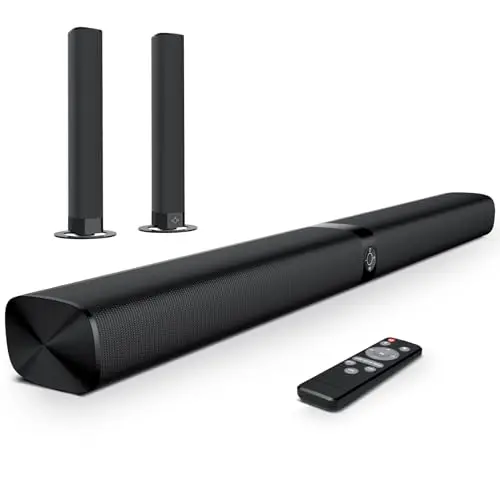 GarageRock 90W Soundbar für Smart TV, Bluetooth, 3 EQ-Modi, Schwarz