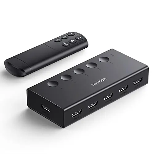 UGREEN HDMI 2.0 Switch 5 in 1 - 4K KVM Splitter für PS5, Xbox, Apple TV, Blu-Ray und mehr