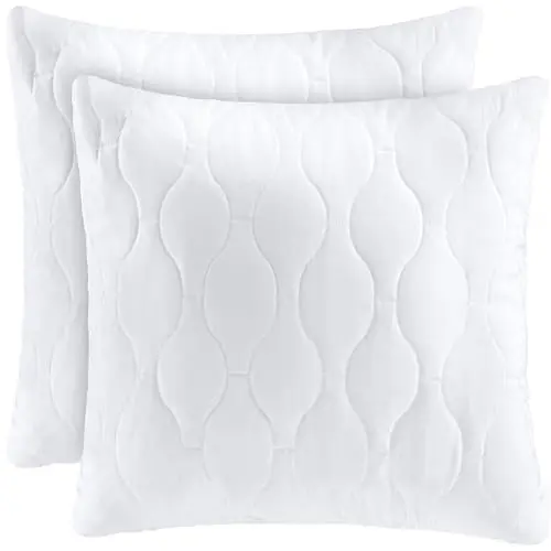 Utopia Bedding Kopfkissen 40x40 cm (2er Set) - Gestepptes Zierkissen für Bett und Sofa (Weiß)