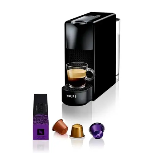 Nespresso Essenza Mini Kaffeekapselmaschine, Schwarz, Energiesparmodus, Kompaktes Design