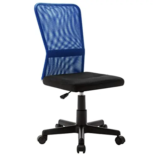 vidaXL Höhenverstellbarer Bürostuhl Drehstuhl für Schreibtisch und Gaming, Schwarz Blau