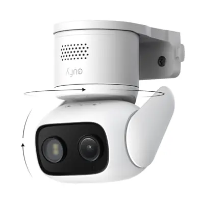 eufy Überwachungskamera C31, kabellos, 360° Sicht, Nachtsicht, KI-Erkennung von Menschen, Autos & Tieren, lokaler Speicher, 24/7 Video