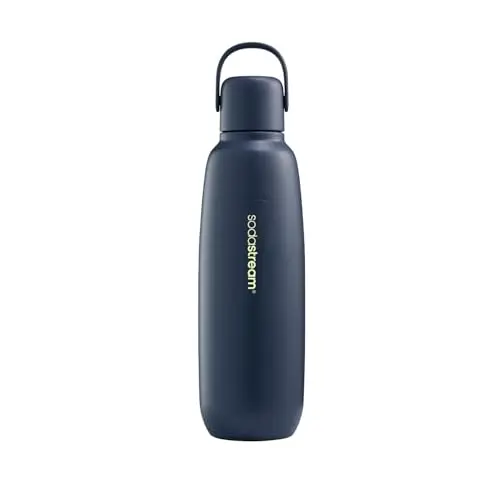 SodaStream 0,9L Fizz&go COOL Metallflasche Storm | Hält 12 Stunden warm & kalt | BPA-frei | 1er-Pack