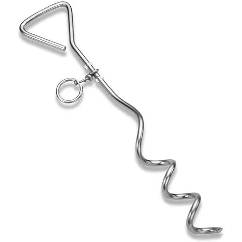 Katzco Chrom Hundepfosten - 40,6 cm Tieout Stake für Garten und Camping, 360° verwicklungsfreies Design