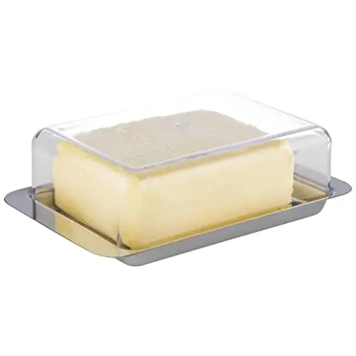 APS 63 Kühlschrank-Butterdose – Edelstahl Butter Behälter Made in Germany, langlebig und rostfreier 16 x 9,5 x 5,5 cm
