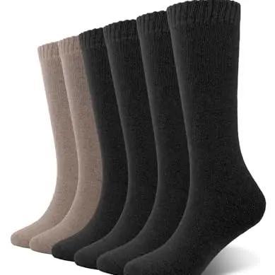 SIMIYA 3 Paar Damen Thermosocken - Atmungsaktive Stützstrümpfe für den Winter (Schwarz+Curry Hell)