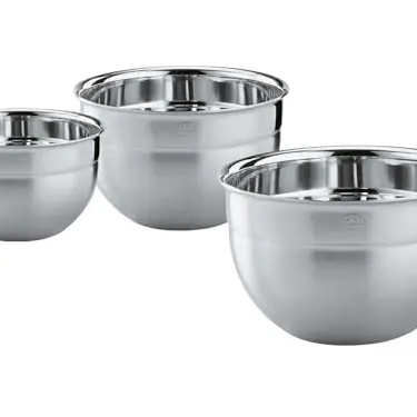 RÖSLE Schüssel-Set 3-tlg., Edelstahl 18/10, Ø 16, 20 und 24 cm, Spülmaschinengeeignet