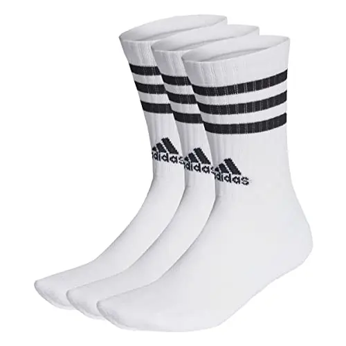 adidas 3-Stripes Socken, Unisex, 3 Paar, Weiß/Schwarz