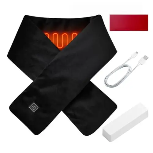 Beheizter USB Schal mit 3 Heizstufen - Winddichter Heizschal für Winter und Weihnachten