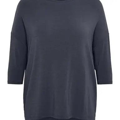 ONLY CARMAKOMA Damen Carlamour 3/4 Top in India Ink, X-Large