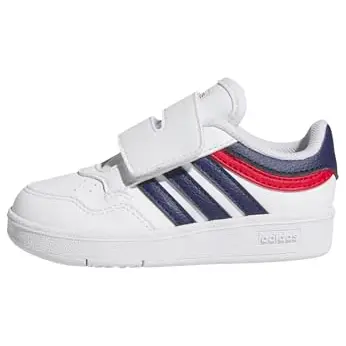 Adidas Baby Hoops 4.0 Schuhe, Weiß-Dunkelblau-Rot, Größe 21 EU