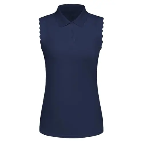 Jack Smith Damen Fitness Poloshirt Ärmellos, Leichtes Sport- und Golf-Shirt, Dunkelblau, Größe M
