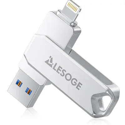 LESOGE 128GB MFi USB Stick für iPhone – 3 in 1 USB Speicherlösung für iPhone/iPad/Android/PC/Mac