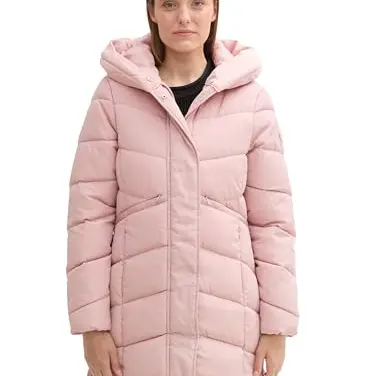 Tom Tailor Damen Puffer Parka mit Kapuze - Taste of Berry, Größe L