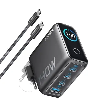Anker 140W USB C Ladegerät, 4-Port Schnellladegerät für MacBook, iPhone, Samsung und mehr