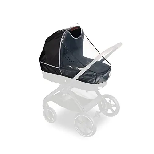 Hauck Universal Babywannen Kinderwagen Regenschutz mit Reflektierender Umrandung, Belüftungsfenster und Kordelzug (Transparent)