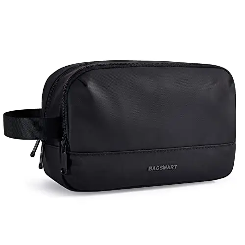 BAGSMART Kulturtasche für Männer – Wasserabweisende Reise-Rasiertasche, Schwarz