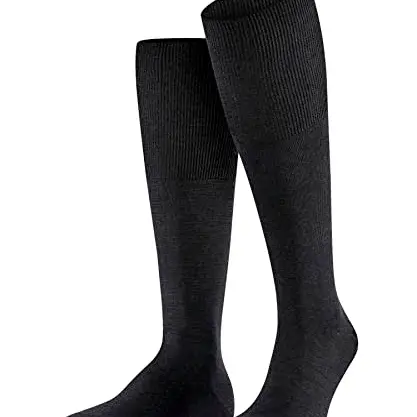 FALKE Herren Kniestrümpfe Airport M - Einfarbig Schwarz, 1 Paar (Gr. 41-42)