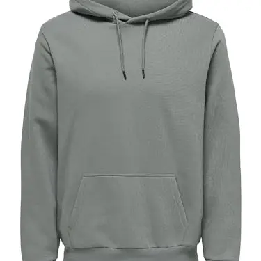 ONLY & SONS Herren Hoodie Kapuzenpullover, Castor Gray, XL