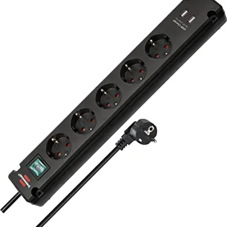 Brennenstuhl Bremounta 5-Fach Steckdosenleiste mit USB-Ladefunktion