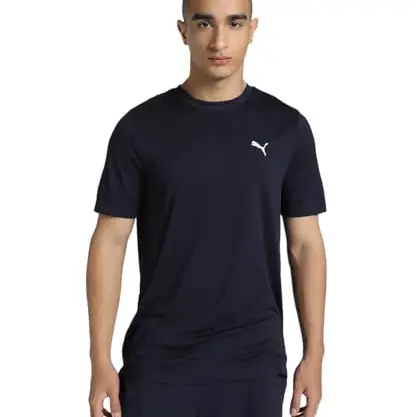 Puma Unisex ESS Small Logo Poly T-Shirt, New Navy