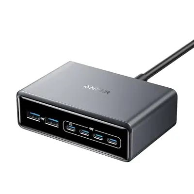 Anker Prime Ladegerät 200W mit 6 Anschlüssen - USB-C PD Desktop Ladegerät für iPhone, Samsung, MacBook und mehr