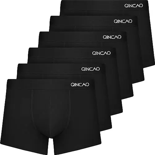 QINCAO Herren-Boxershorts aus Baumwolle, 6er-Pack