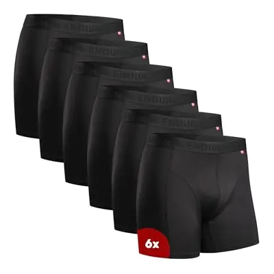 DANISH ENDURANCE 6er Pack Herren Boxershorts, Schwarz, M