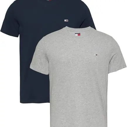 Tommy Jeans Herren 2er Pack Jersey T-Shirt, Grau/Navy, XL