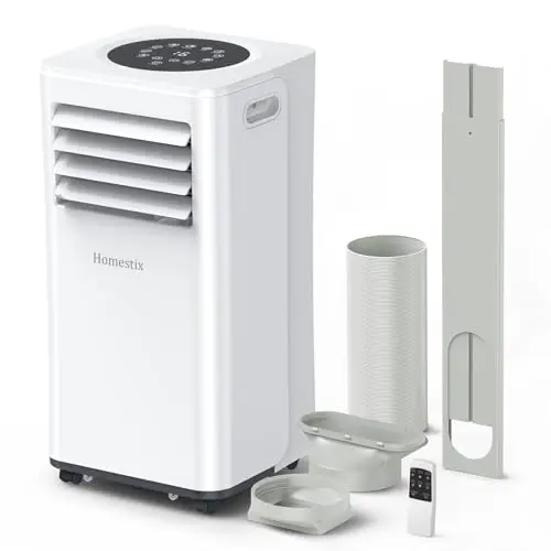 Mobile Klimaanlage 9000 BTU 4-in-1 mit Kühlung, Entfeuchtung, Belüftung, Timer und Digitalanzeige für Räume bis 33 m²