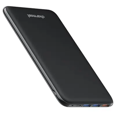 Charmast 26800mAh Powerbank Slim mit 3 Eingängen und 4 Ausgängen für Smartphones und Tablets