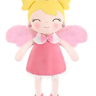 GAGAKU Weiche Einhorn Stoffpuppe 40cm - Taufgeschenk für Mädchen mit Flügeln, Rosa