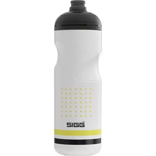 Sigg Fahrrad Trinkflasche Pulsar White 0,75L, BPA-frei, auslaufsicher, spülmaschinenfest, federleicht, für Sport & Fahrrad