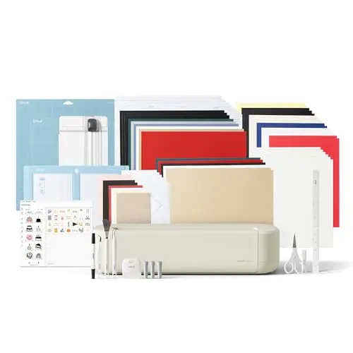 Cricut Explore® 5 Deluxe Bundle mit Bonus Digital Content - Vinylschneider & Stanzmaschine für Stoff, Leder, Vinyl & mehr, inklusive Aufkleber, Karten & Sticker