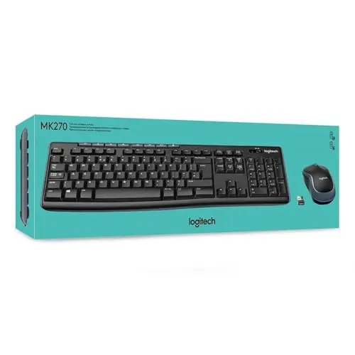 Logitech MK270 Kabelloses Tastatur- und Maus-Set für Windows - Schwarz (Italienisches QWERTY-Layout)