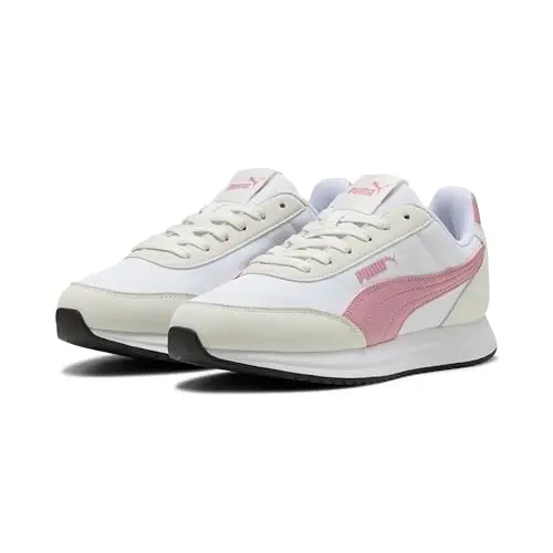 Puma Unisex R78 Lightwind Sneaker, Weiß mit Pink und Grau, Größe 46 EU