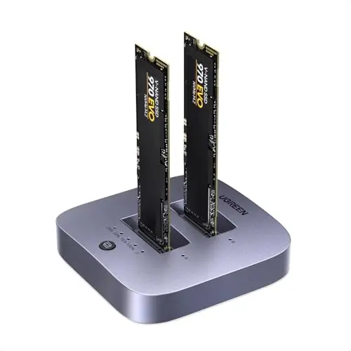 UGREEN Dockingstation für Festplatten, 20Gbps, NVMe Dual Bay, Offline-Klonen