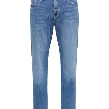 Only & Sons Herren Jeans ONSWEFT Mid Waist Regular Fit, Blau/Schwarz, Größe 32W / 32L