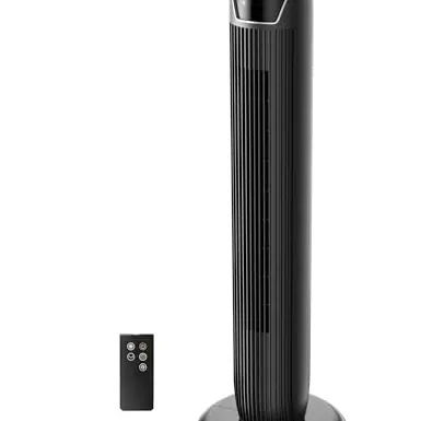 Midea FZ10-17JR Leiser Turmventilator mit Fernbedienung, 3 Modi, 3 Geschwindigkeiten, 92 cm, Schwarz