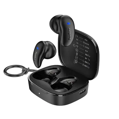 Belkin SoundForm Anywhere Bluetooth Kopfhörer, Kabellos, Noise Cancelling, IPX4 Spritzwassergeschützt – Schwarz
