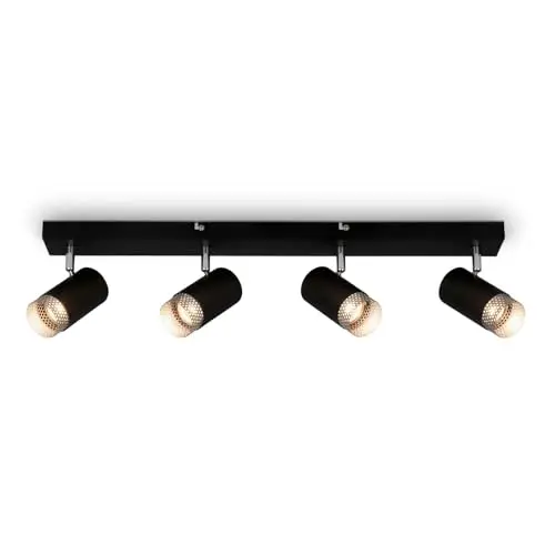 BRILONER Deckenlampe Schwarz-Chrom-Matt, Schwenkbar für Wohnzimmer, Schlafzimmer und Küche